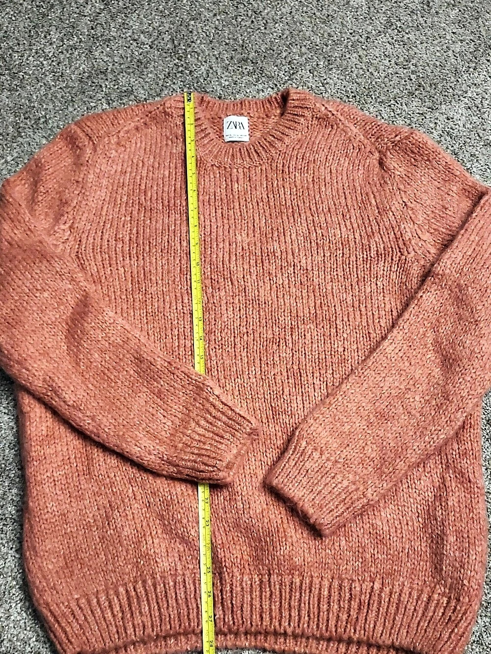 Zara Coral Crew Neck Sweater